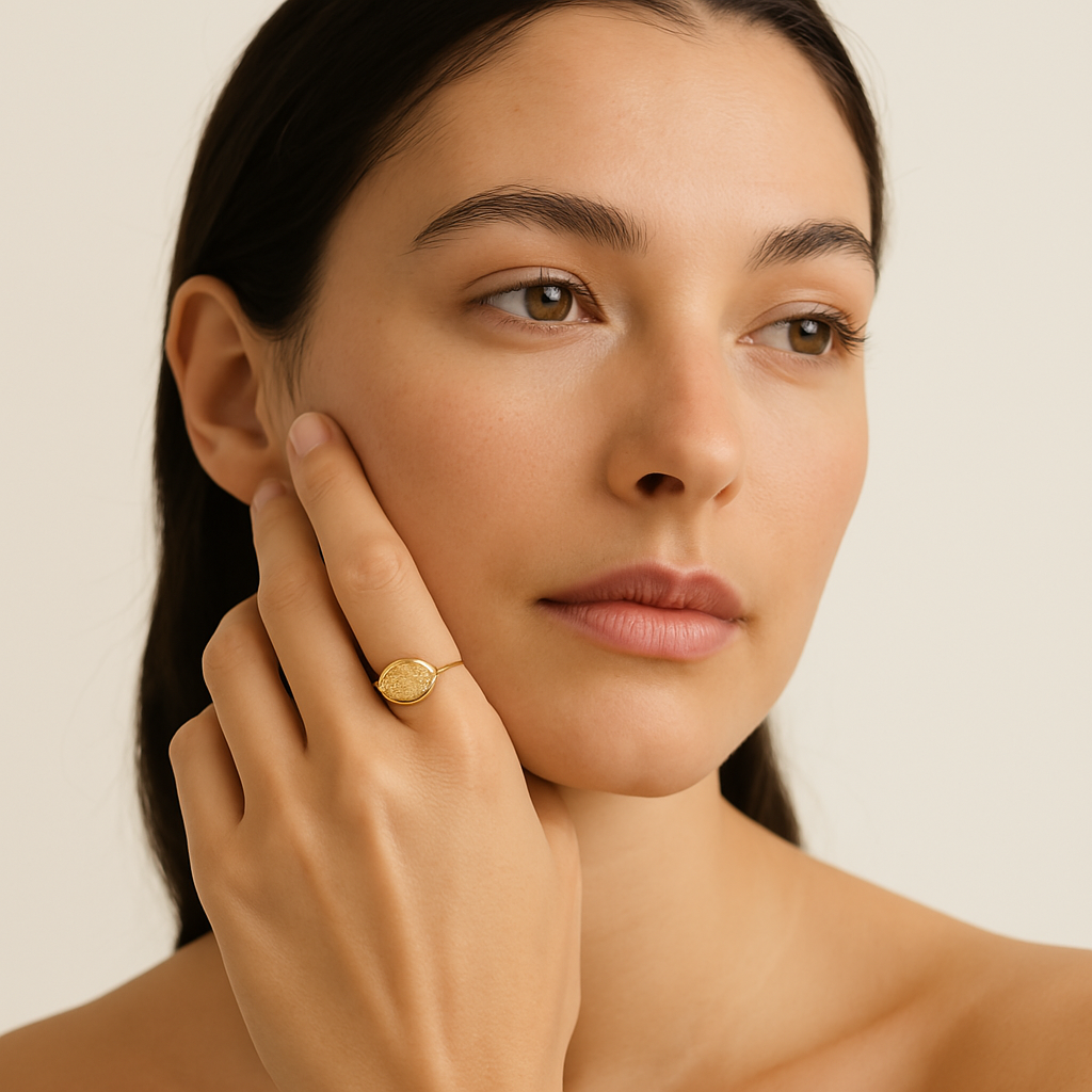 bague coquillage acier