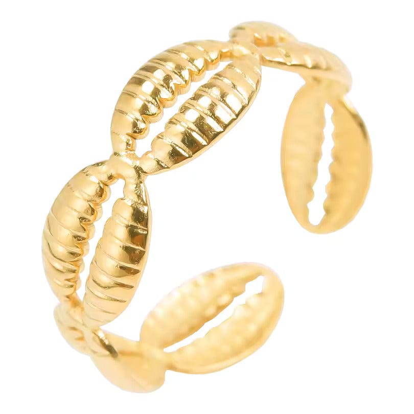 Bague Coquillage Cauris Dorée