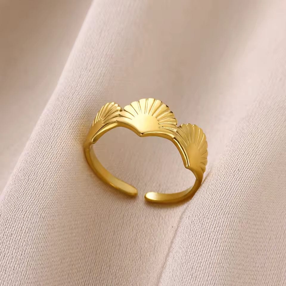 Bague Coquillage Saint-Jacques doré