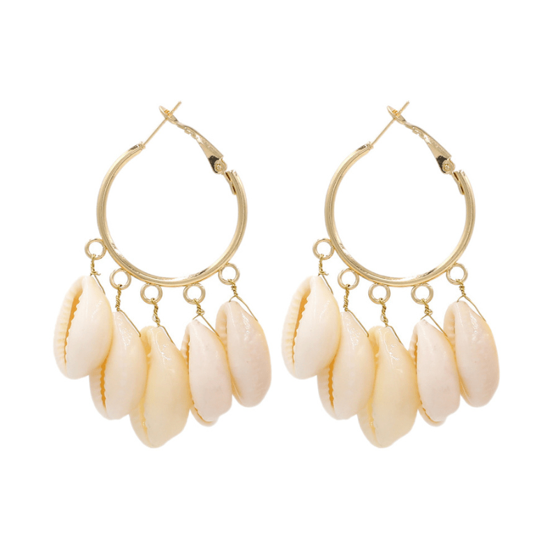 Boucles d'Oreilles Coquillage Blanc
