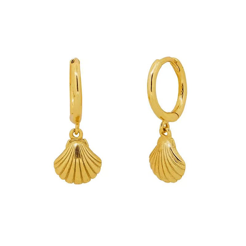 Boucles d'Oreilles Coquilles Saint-Jacques Or