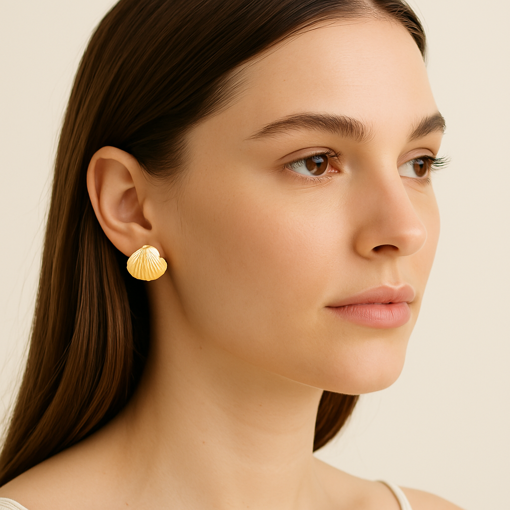 boucles d'oreilles coquillage or