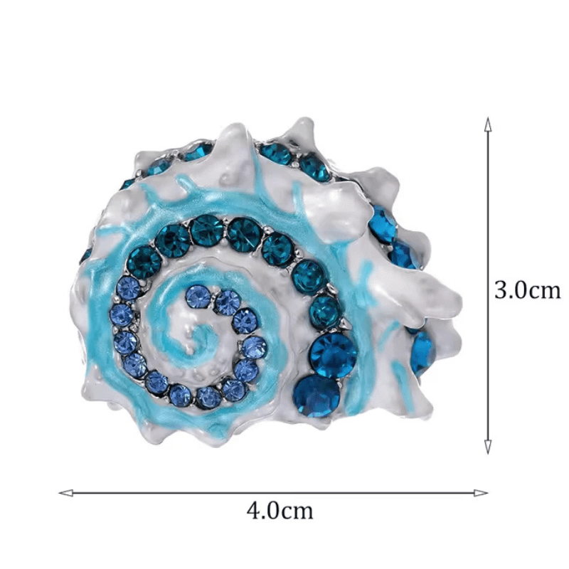 Broche Coquillage Spiralée Cristal