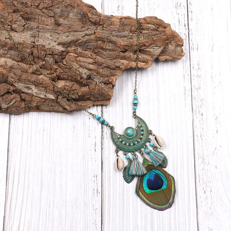 Collier Coquillage Attrape Rêves Bleu
