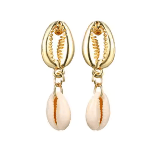 Boucles d'Oreilles Cauris Or
