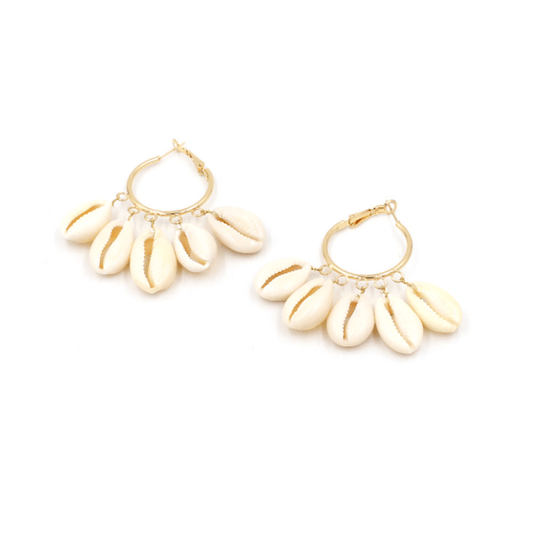 Boucles d'Oreilles Coquillage Blanc