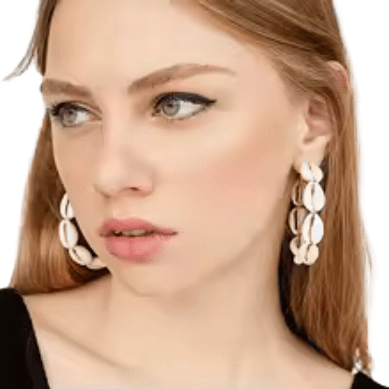 Boucles d'Oreilles Coquillage Créoles Cauris