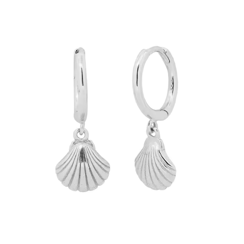 Boucles d'Oreilles Coquillage Saint-Jacques Argent