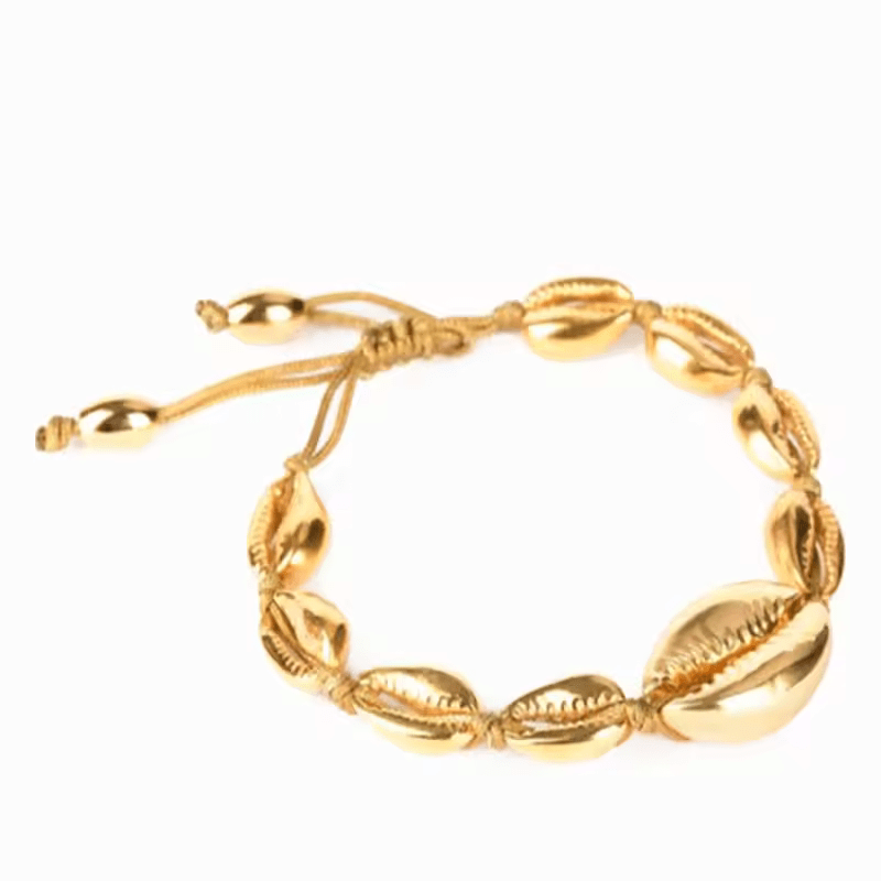 Bracelet Cheville Coquillage Cauri Or
