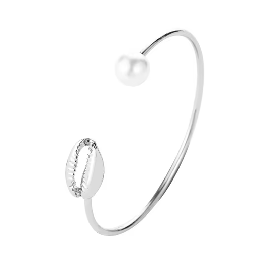 Bracelet Coquillage Argent Cauri Jonc