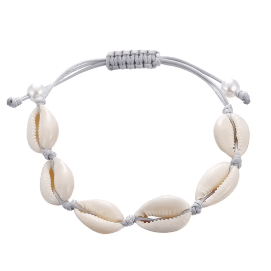 Bracelet Coquillage Cauri Gris