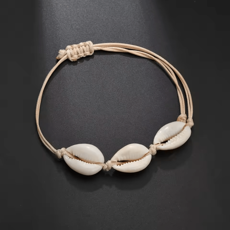 Bracelet Coquillage Cauri Tressé