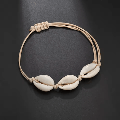 Bracelet Coquillage Cauri Tressé