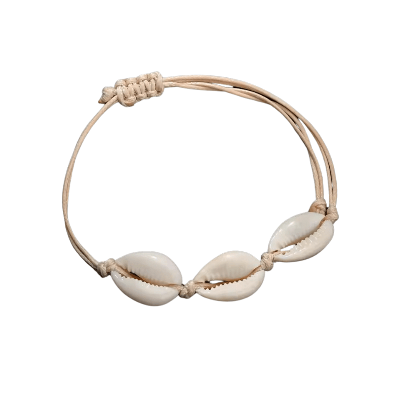 Bracelet Coquillage Cauri Tressé