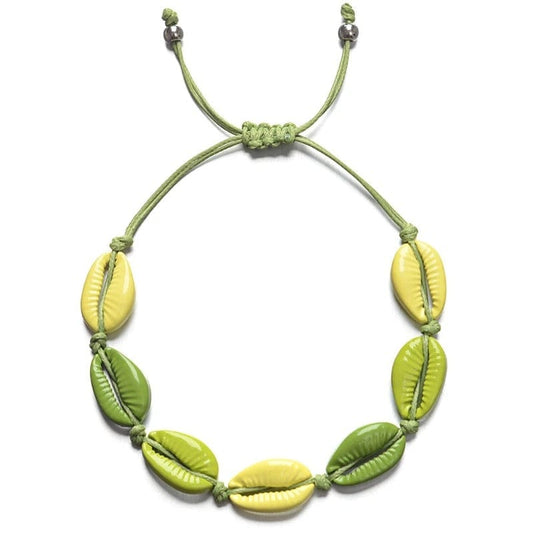 Bracelet Coquillage Cauri Vert