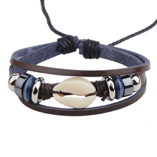 Bracelet Coquillage Cuir Cauri