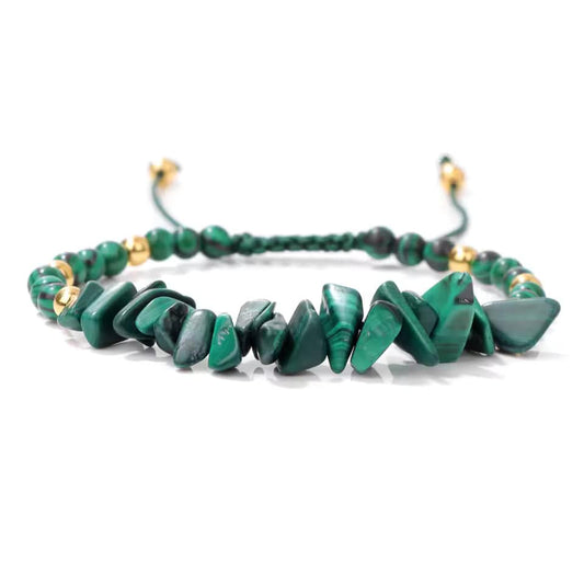 Bracelet Coquillage Malachite et Zoïsite