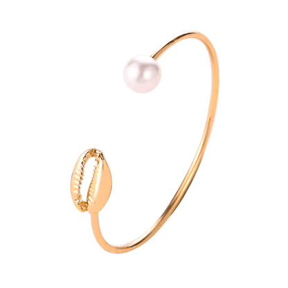 Bracelet Coquillage Or Cauri Jonc