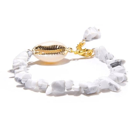 Bracelet Coquillage Pierres Blanches