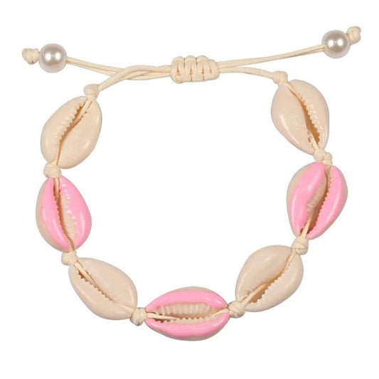 Bracelet Coquillage Rose Cauris
