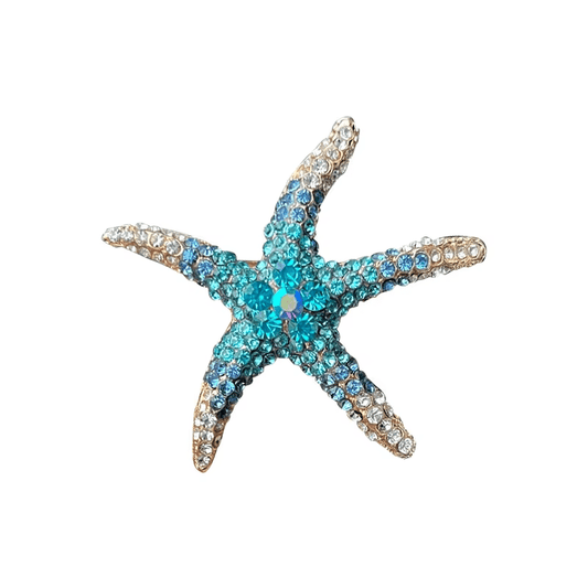 Broche Coquillage Étoile de Mer Strass
