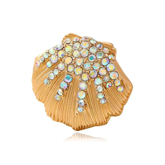 Broche Coquillage Saint Jacques avec Strass