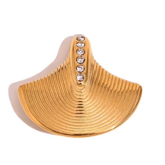 Broche Coquillage Saint-Jacques Dorée ornée de Strass