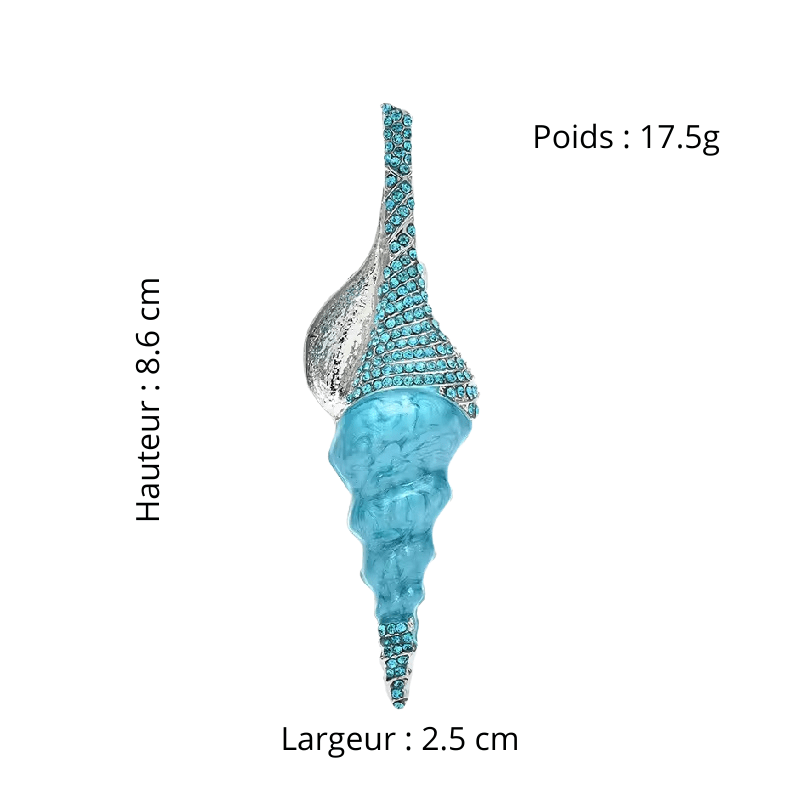 Broche Coquillage Spirale Céleste