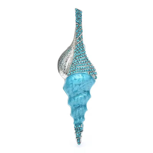 Broche Coquillage Spirale Céleste