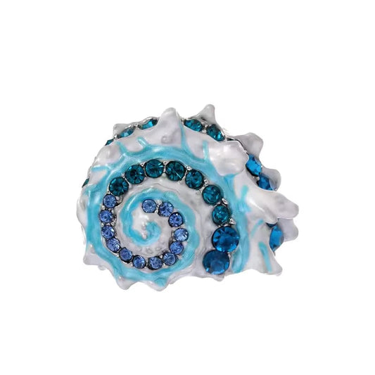 Broche Coquillage Spiralée Cristal
