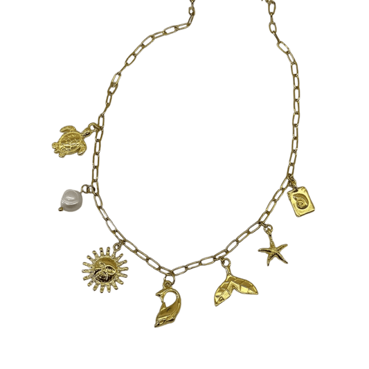 Collier à breloques Océan doré