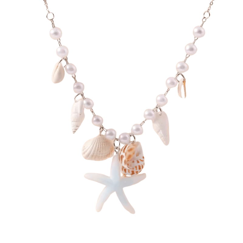 Collier Blanc Coquillage de Mer