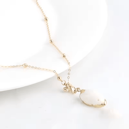 Collier Coquillage Blanc Et Or