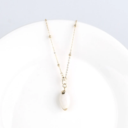 Collier Coquillage Blanc Et Or