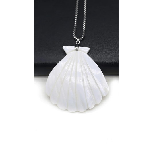 Collier Coquillage Blanc Saint Jacques