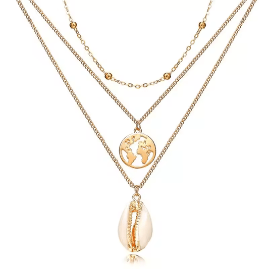 Collier Coquillage Breloque Dorée