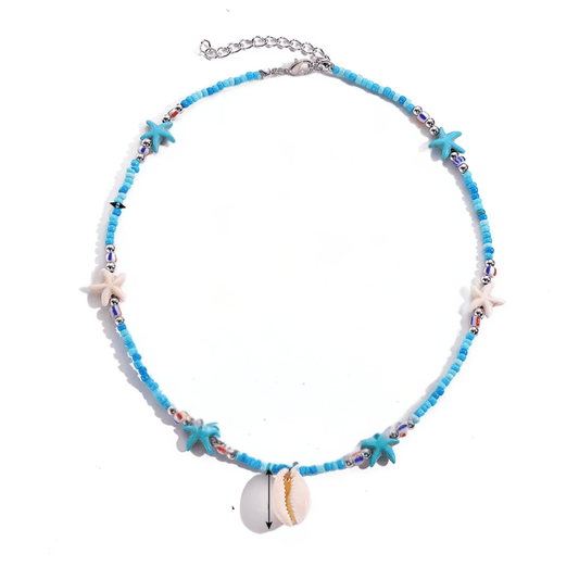 Collier Coquillage Cauri Et Étoiles de Mer