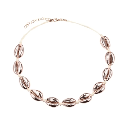 Collier Coquillage Cauri Or Rose