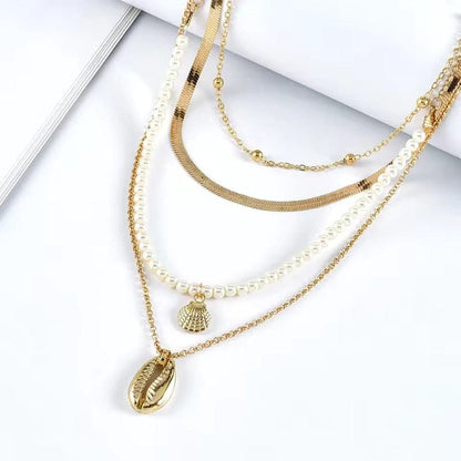 Collier Coquillage Grain De Café