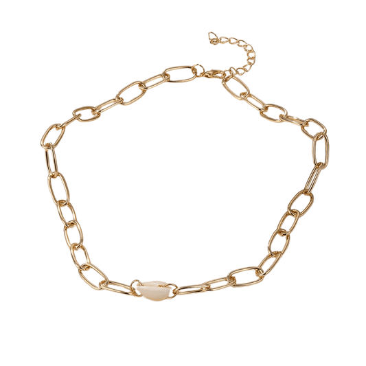 Collier Coquillage Grosses Mailles Ras de Cou
