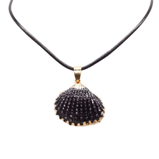 Collier Coquillage Noir Pendentif