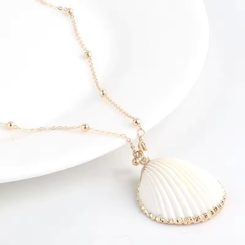 Collier Coquillage Pendentif Blanc