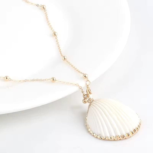 Collier Coquillage Pendentif Blanc