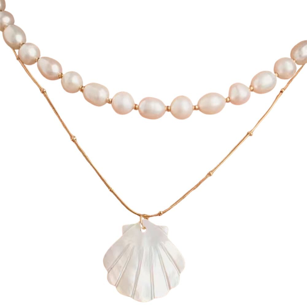 Collier Coquillage Pendentif Plat