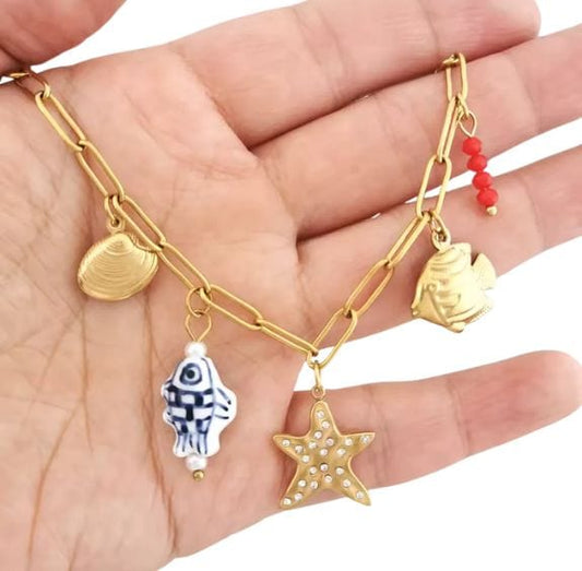 Collier Coquillage Porcelaine