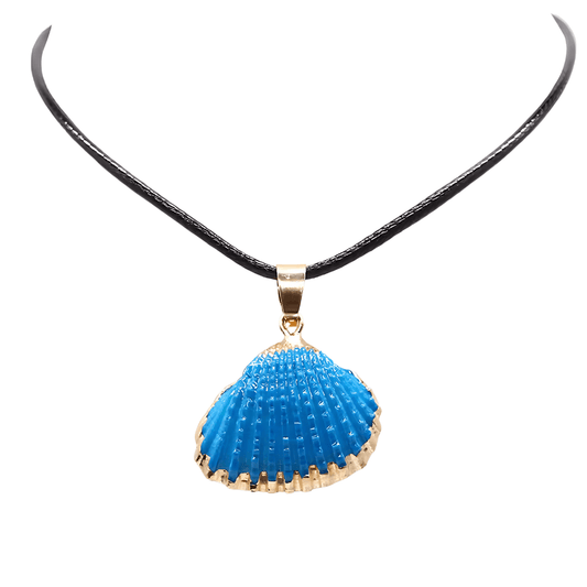 Collier Coquillage Ras de Cou Bleu