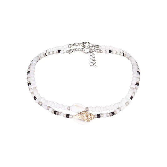 Collier Coquillage Ras du Cou Blanc Lot