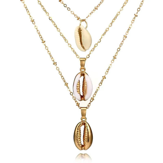 Collier Multirang Coquillage Blanc
