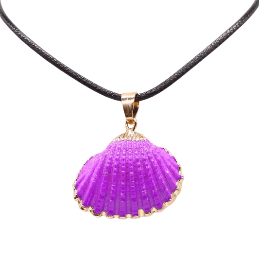 Collier Pendentif Coquillage Violet