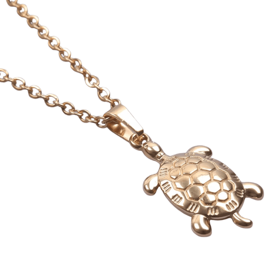 Collier Pendentif Tortue dorée été